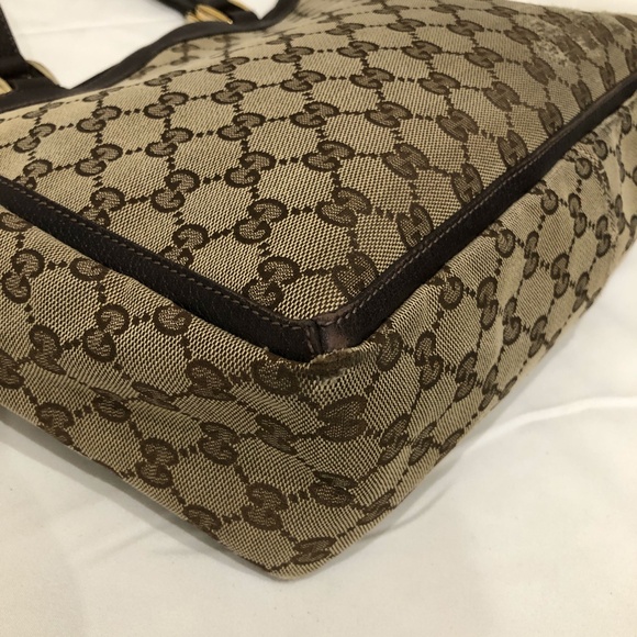 Gucci Brown GG Canvas Tote Sku#84701 (gently used, fair condition) - Picture 7 of 16